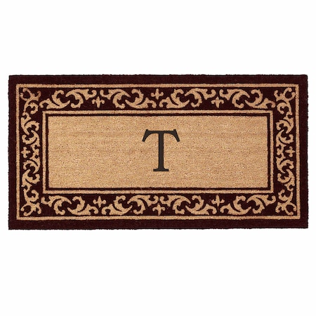 Monogram Door Mat, Black, Natural, 24 in W x 48 in L